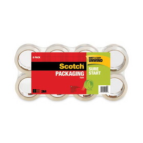 Scotch MMM34508 Sure Start Packaging Tape, 1.88" X 54.6yds, 3" Core, Clear, 8/pack