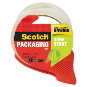 Scotch MMM3450SRD Sure Start Packaging Tape W/dispenser, 1.88" X 38.2 Yards, 3" Core, Clear