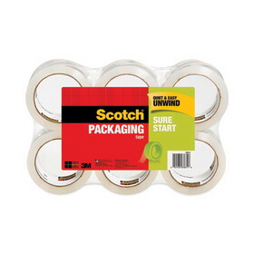3M/COMMERCIAL TAPE DIV. MMM35006 Sure Start Packaging Tape, 1.88" X 54.6yds, 3" Core, Clear, 6/pack