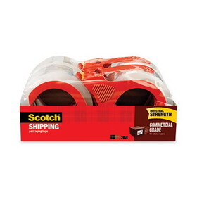 Scotch MMM37504RD 3750 Commercial Grade Packing Tape W/disp, 1.88" X 54.6yds, 3" Core, Clear, 4/pk