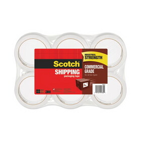 Scotch MMM37506 3750 Commercial Grade Packaging Tape, 1.88" X 54.6yds, 3" Core, Clear, 6/pack