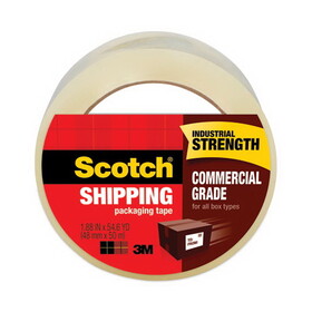 Scotch MMM3750CS48 3750 Commercial Grade Packaging Tape with Dispenser, 3" Core, 1.88" x 54.6 yds, Clear, 48/Pack