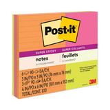 Post-it Notes Super Sticky MMM46339SSAU Pads in Energy Boost Collection Colors, (6) Unruled 3