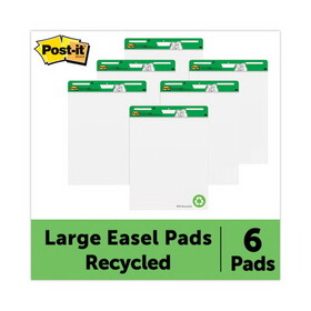 Post-It MMM559RPVAD6 Self-Stick Easel Pads, 25 X 30, White, Recycled, 6 30-Sheet Pads/carton