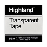 Highland MMM5910121296 Transparent Tape, 1/2