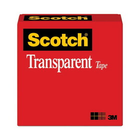 Scotch MMM60012592 Transparent Tape, 1" X 2592", 3" Core, Clear