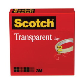 Scotch MMM6002P1272 Transparent Tape 600 2p12 72, 1/2" X 2592", 3" Core, Transparent, 2/pack