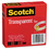 Scotch MMM6002P1272 Transparent Tape, 3" Core, 0.5" x 72 yds, Transparent, 2/Pack, Price/PK