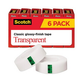 3M/COMMERCIAL TAPE DIV. MMM600K6 Transparent Tape, 3/4" X 1000", 1" Core, Clear, 6/pack