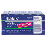 Highland MMM6200K6 Invisible Permanent Mending Tape, 3/4