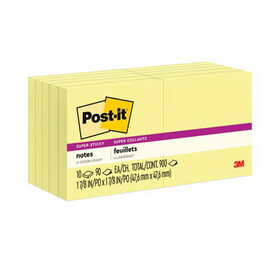 Post-It MMM62210SSCY Pads in Canary Yellow, 1.88" x 1.88", 90 Sheets/Pad, 10 Pads/Pack