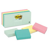 Post-It MMM653AST Original Pads In Marseille Colors, 1 1/2 X 2, 100-Sheet, 12/pack
