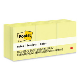 3M/COMMERCIAL TAPE DIV. MMM653YW Original Pads In Canary Yellow, 1 1/2 X 2, 100-Sheet, 12/pack