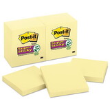 3M/COMMERCIAL TAPE DIV. MMM65412SSCY Canary Yellow Note Pads, 3 X 3, 90-Sheet, 12/pack