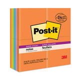 Post-it Notes Super Sticky 654-24SSAU Pads in Rio de Janeiro Colors, 3 x 3, 90-Sheet Pads, 24/Pack