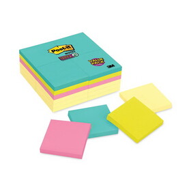 Post-it Notes Super Sticky 654-24SSCYM Note Pads Office Pack, 3 x 3, Canary/Miami, 90/Pad, 24 Pads/Pack