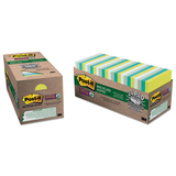 Post-It MMM65424SSTCP Recycled Notes In Bora Bora Colors, 3 X 3, 70-Sheet, 24/pack