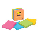 Post-It MMM6545SSUC Pads In Rio De Janeiro Colors, 3 X 3, 90-Sheet, 5/pack