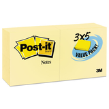 3M/COMMERCIAL TAPE DIV. MMM65524VADB Original Pads In Canary Yellow, 3 X 5, 90-Sheet, 24/pack