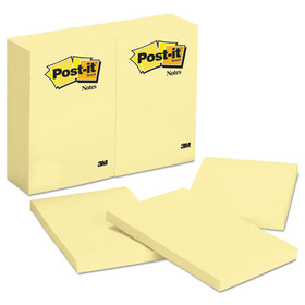 3M MMM659YW Original Pads in Canary Yellow, 4" x 6", 100 Sheets/Pad, 12 Pads/Pack