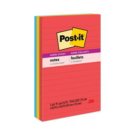 Post-It MMM6603SSAN Pads In Marrakesh Colors, Lined, 4 X 6, 90-Sheet, 3/pack