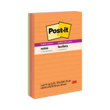 Post-It MMM6603SSUC Pads In Rio De Janeiro Colors, Lined, 4 X 6, 90-Sheet, 3/pack