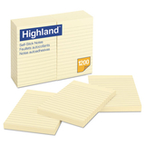 Highland MMM6609YW Self-Stick Notes, 4 X 6, Yellow, 100-Sheet