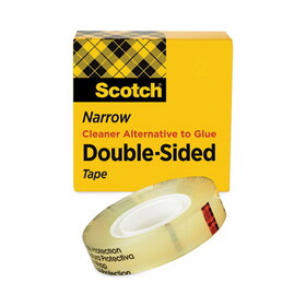 Scotch MMM66512900 Double-Sided Tape, 1/2" X 900", 1" Core, Clear