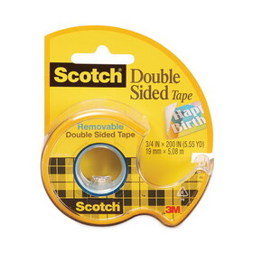 Scotch MMM667 667 Double-Sided Removable Tape And Dispenser, 3/4" X 400", Clear