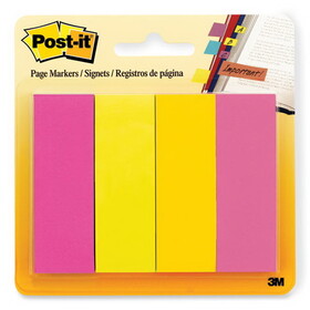 Post-It MMM6714AU Page Flag Markers, Assorted Brights, 50 Strips/pad, 4 Pads/pack