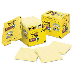 3M/COMMERCIAL TAPE DIV. MMM67512SSCP Canary Yellow Note Pads, Lined, 4 X 4, 90-Sheet, 12/pack
