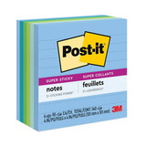 3M/COMMERCIAL TAPE DIV. MMM6756SST Recycled Notes In Bora Bora Colors, Lined, 4 X 4, 90-Sheet, 6/pack