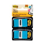 Post-It MMM680BB2 Standard Page Flags In Dispenser, Bright Blue, 100 Flags/dispenser