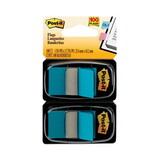 Post-It MMM680BE2 Standard Page Flags in Dispenser, Blue, 50 Flags/Dispenser, 2 Dispensers/Pack