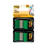Post-It MMM680GN2 Standard Page Flags in Dispenser, Green, 50 Flags/Dispenser, 2 Dispensers/Pack