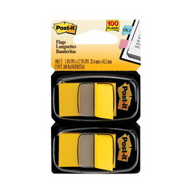 Post-It MMM680YW2 Standard Page Flags In Dispenser, Yellow, 100 Flags/dispenser