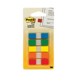 Post-It MMM6835CF Page Flags in Portable Dispenser, Assorted Primary, 20 Flags/Color, 100 Flags/Pack