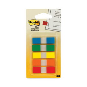 Post-It MMM6835CF Page Flags In Portable Dispenser, 5 Standard Colors, 20 Flags/color