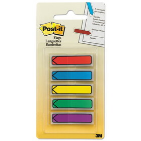 Post-It MMM684ARR1 Arrow 1/2" Page Flags, Blue/green/purple/red/yellow, 20/color, 100/pack