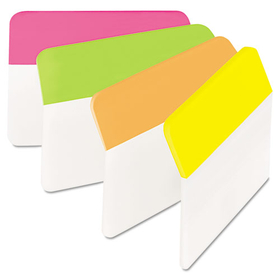 Post-It MMM686APLOY Angled Tabs, 2 X 1 1/2, Solid, Assorted Brights, 24/pack
