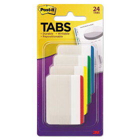 Post-It MMM686F1 Lined Tabs, 1/5-Cut, Assorted Colors, 2" Wide, 24/Pack