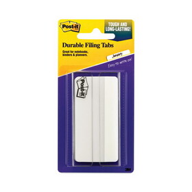 Post-It MMM686F50WH3IN Solid Color Tabs, 1/3-Cut, White, 3" Wide, 50/Pack