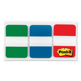 Post-it Tabs MMM686GBR 1" Plain Solid Color Tabs, 1/5-Cut, Assorted Colors, 1" Wide, 66/Pack