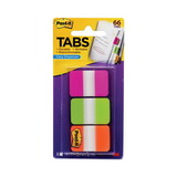 Post-It MMM686PGO File Tabs, 1 X 1 1/2, Assorted Brights, 66/pack