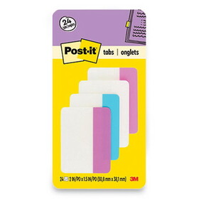 Post-It MMM686PWAV Solid Color Tabs, 1/5-Cut, Assorted Pastel Colors, 2" Wide, 24/Pack