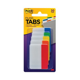 Post-it Tabs MMM686ROYGB Solid Color Tabs, 1/5-Cut, Assorted Colors, 2" Wide, 30/Pack