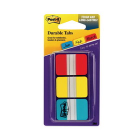 3M/COMMERCIAL TAPE DIV. MMM686RYB File Tabs, 1 X 1 1/2, Assorted Primary Colors, 66/pack