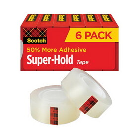 Scotch MMM700K6 Super-Hold Tape Refill, 1" Core, 0.75" x 27.77 yds, Transparent, 6/Pack