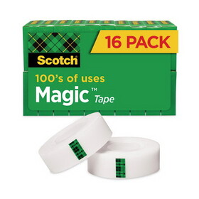 3M/COMMERCIAL TAPE DIV. MMM810K16 Magic Tape Value Pack, 3/4" X 1000", 1" Core, Clear, 16/pack