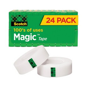 3M/COMMERCIAL TAPE DIV. MMM810K24 Magic Tape Value Pack, 3/4" X 1000", 1" Core, Clear, 24/pack